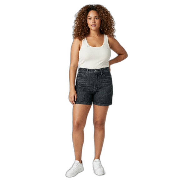Judy Blue High-Rise Black Denim Shorts - Picture 1 of 11